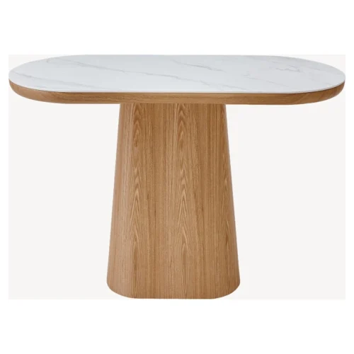 consola roble porcelanico blanco