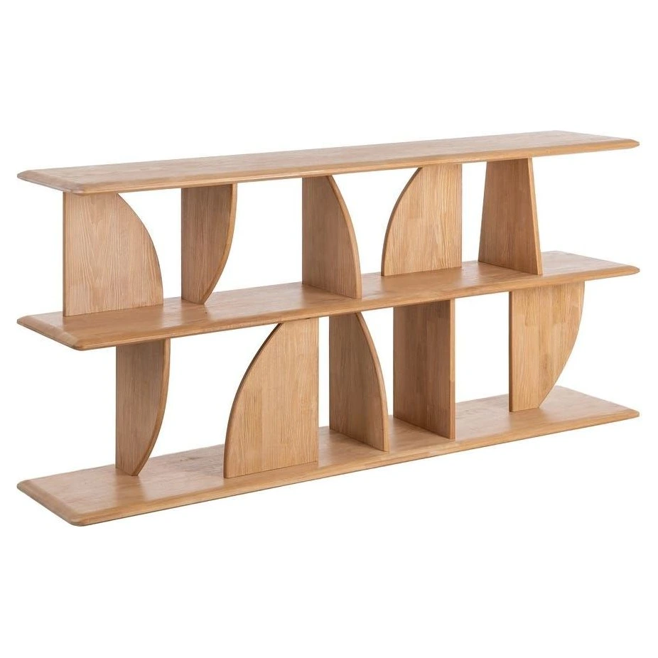 estanteria baja de madera natural