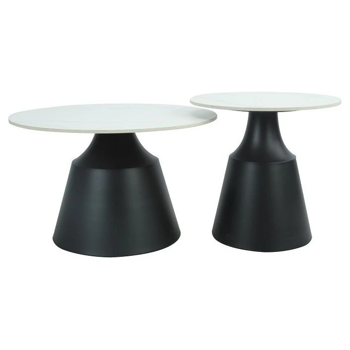 mesa auxiliar porcelanico blanco