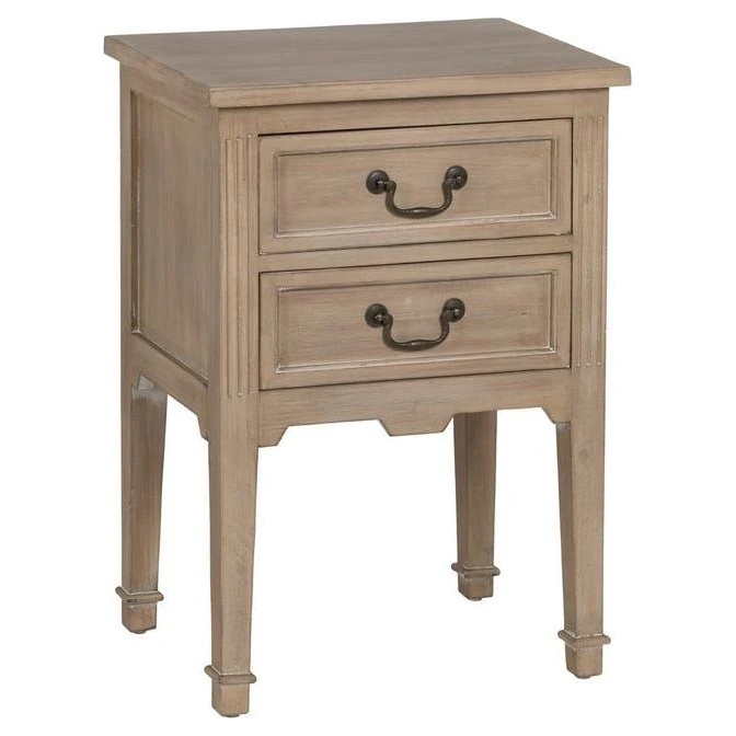 mesita noche madera natural cajones