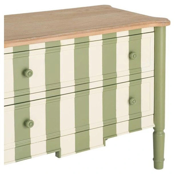 comoda rayas verde y crema