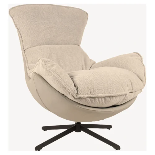 sillon giratorio beige reposapies