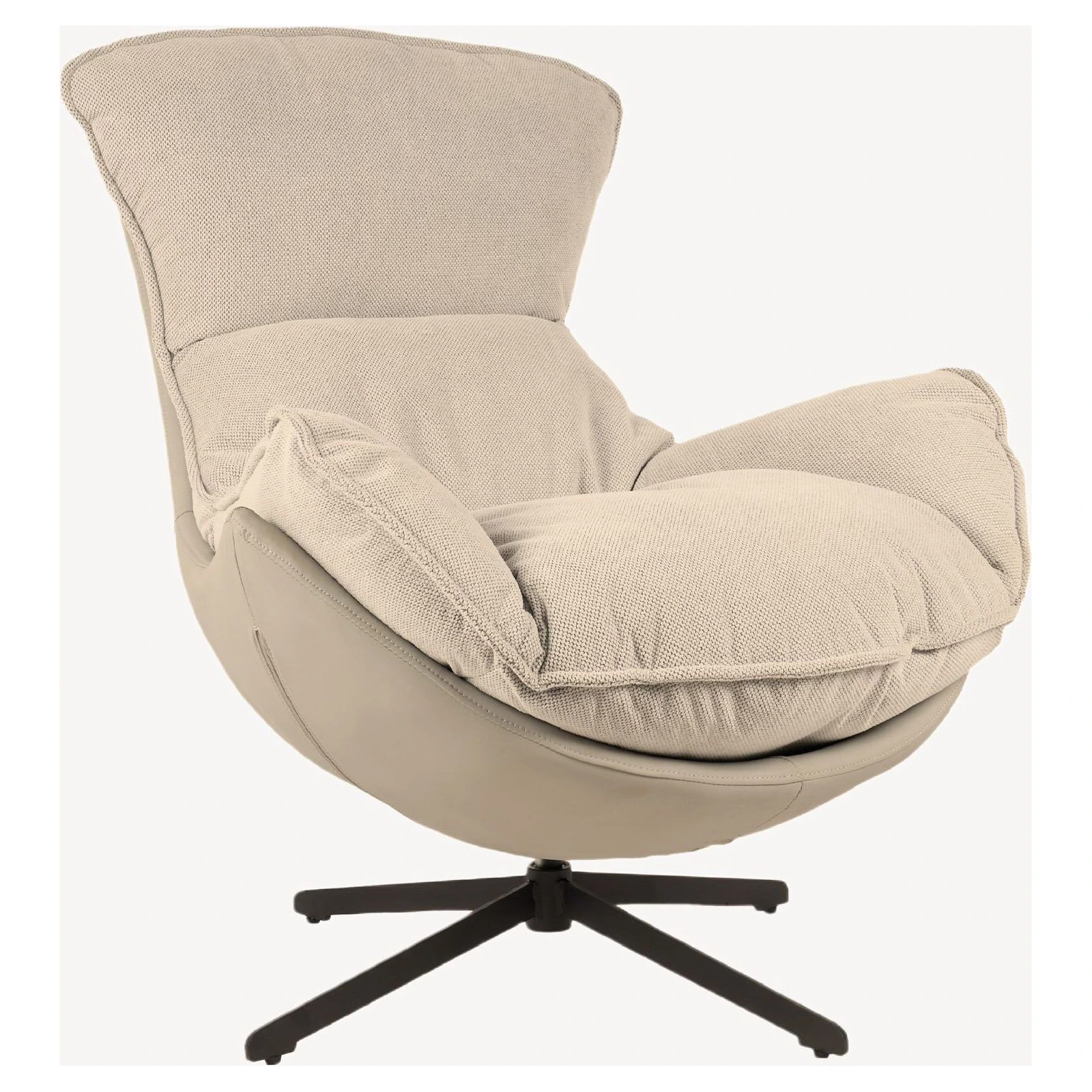 sillon giratorio beige reposapies