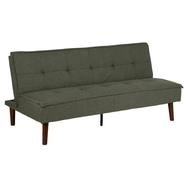 sofá cama de chenilla verde