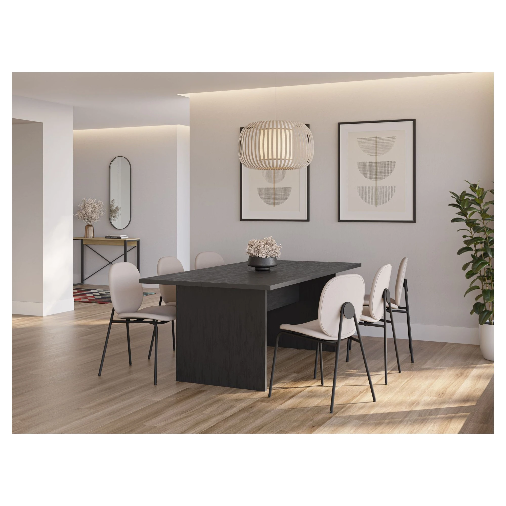 mesa comedor rectangular negra