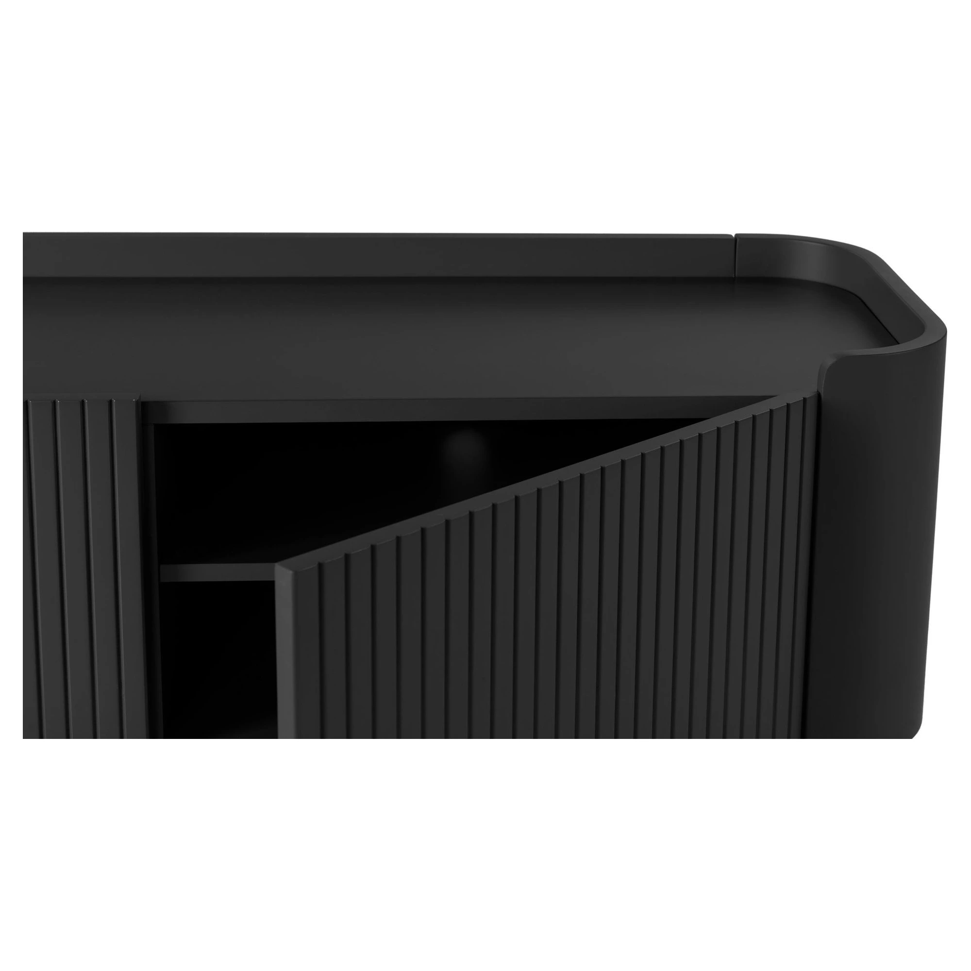 mueble tv negro acanalado 180cm