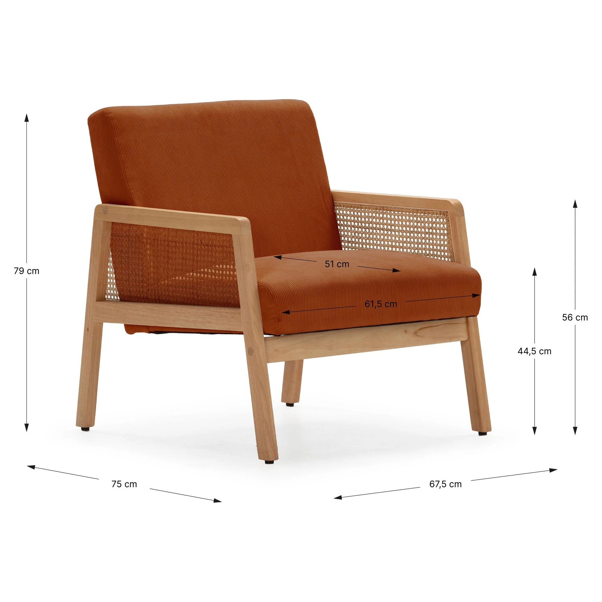sillon teja madera ratan
