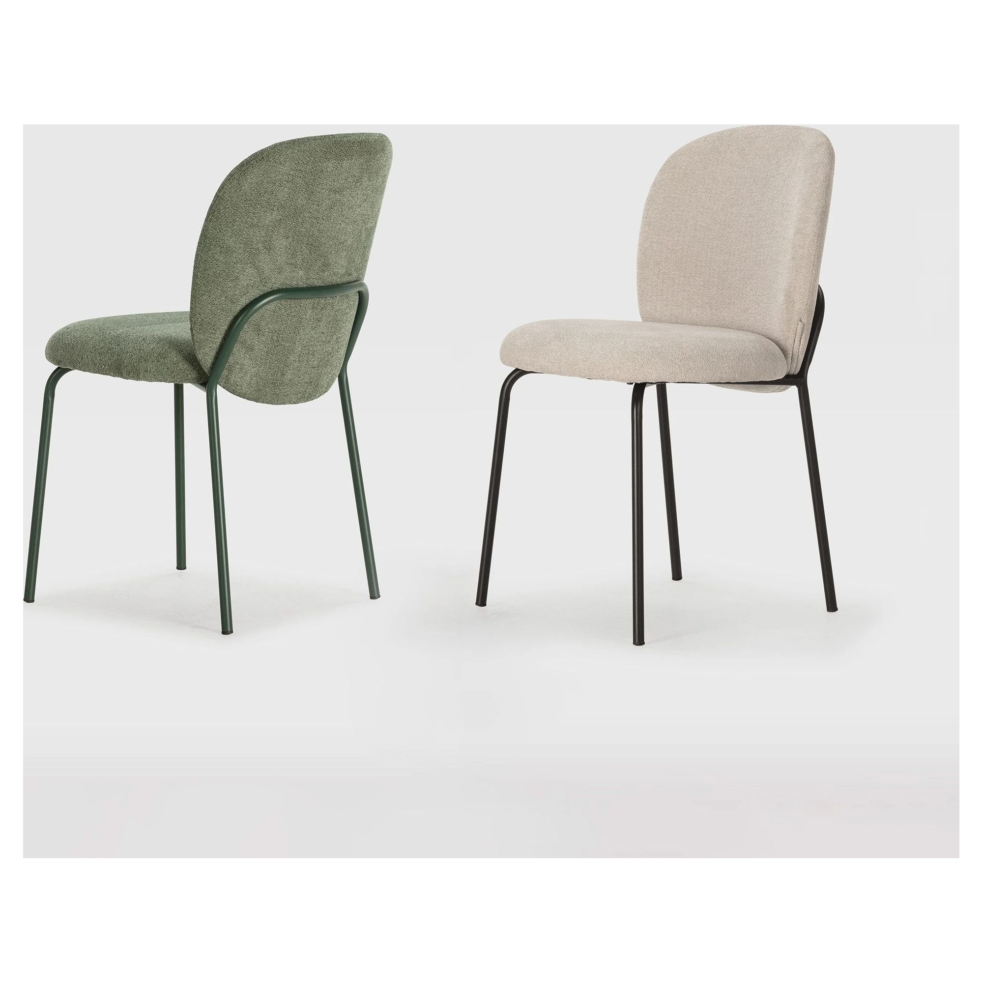 silla comedor tapizada verde