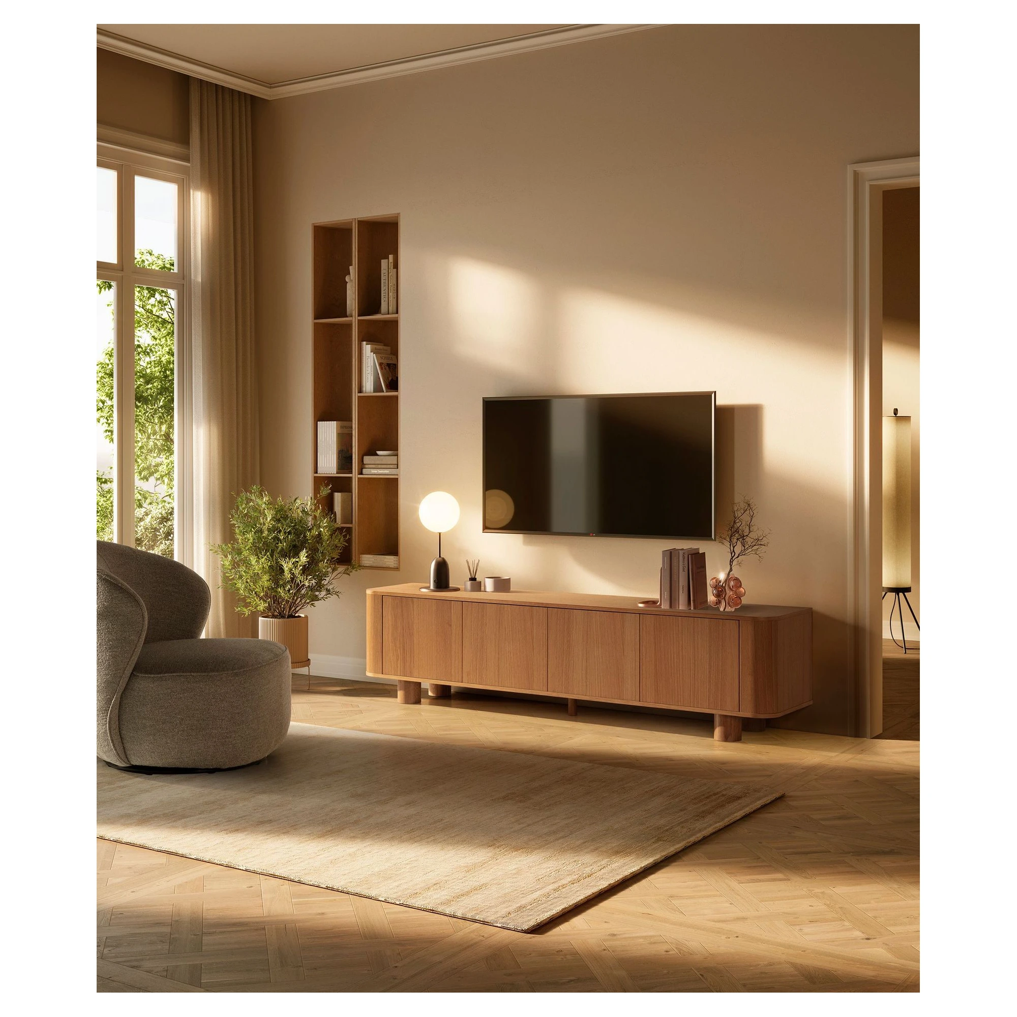 mueble tv roble padoc 180