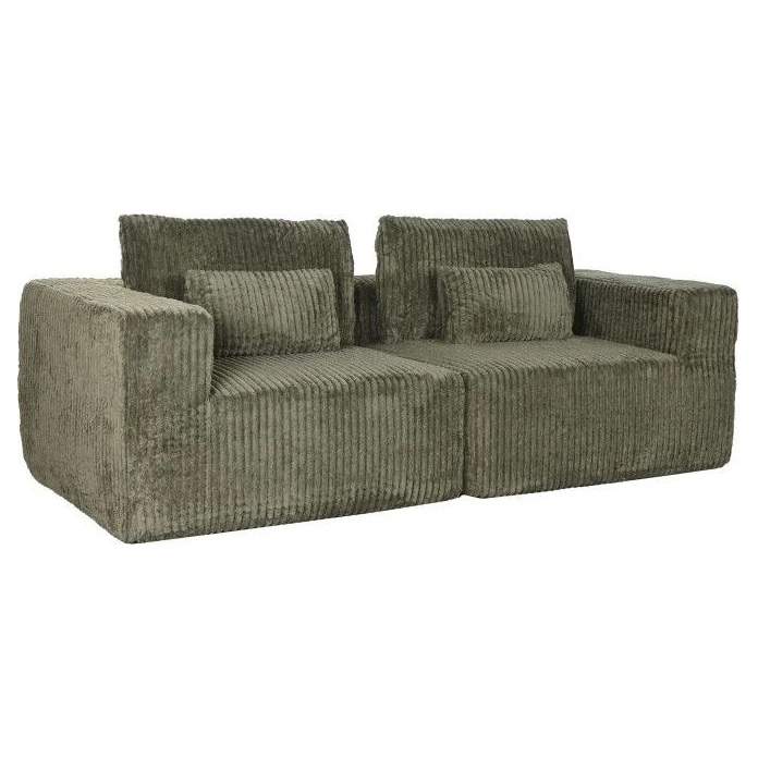 sofa pana verde