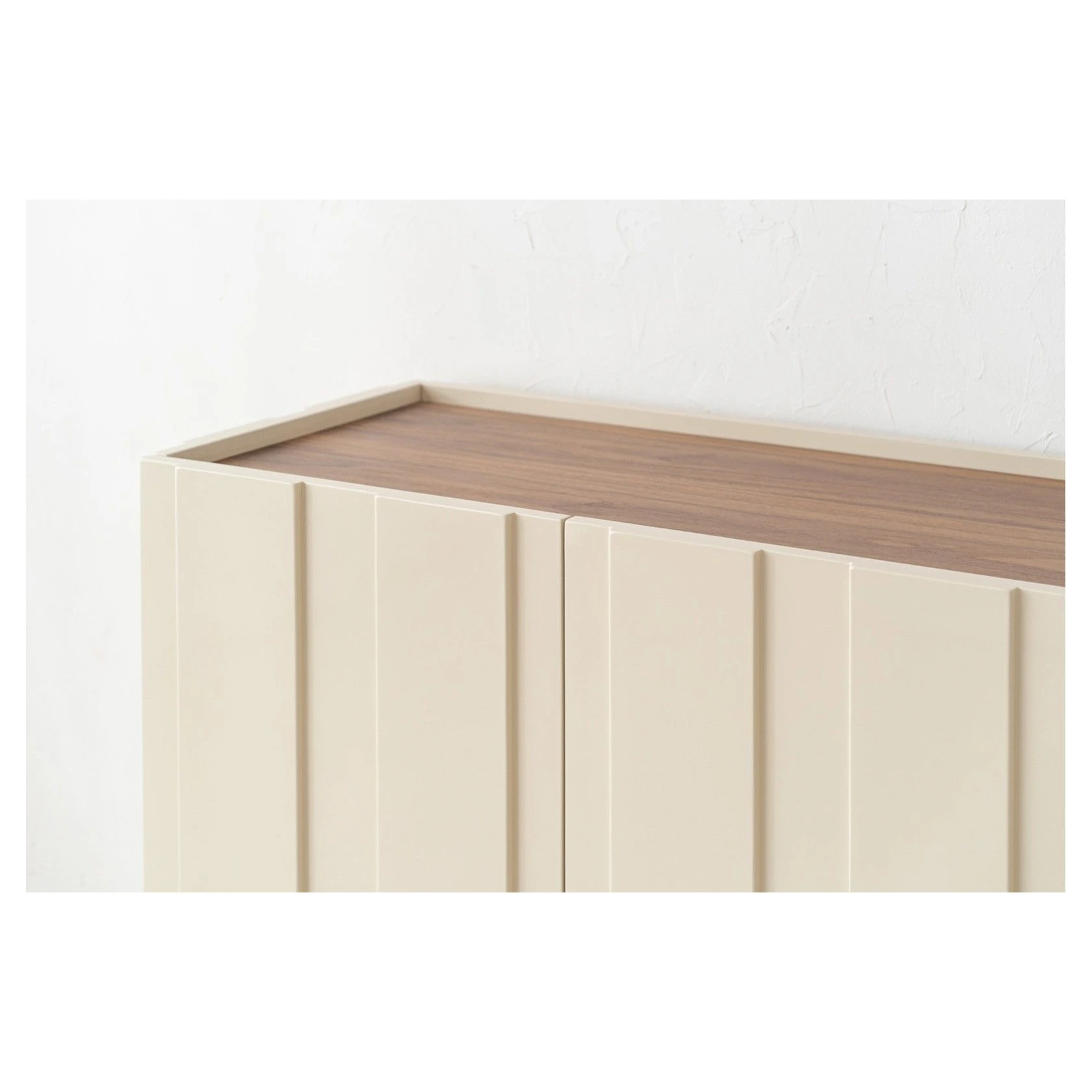aparador beige brillo y nogal