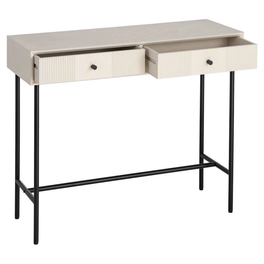 consola recibidor crema