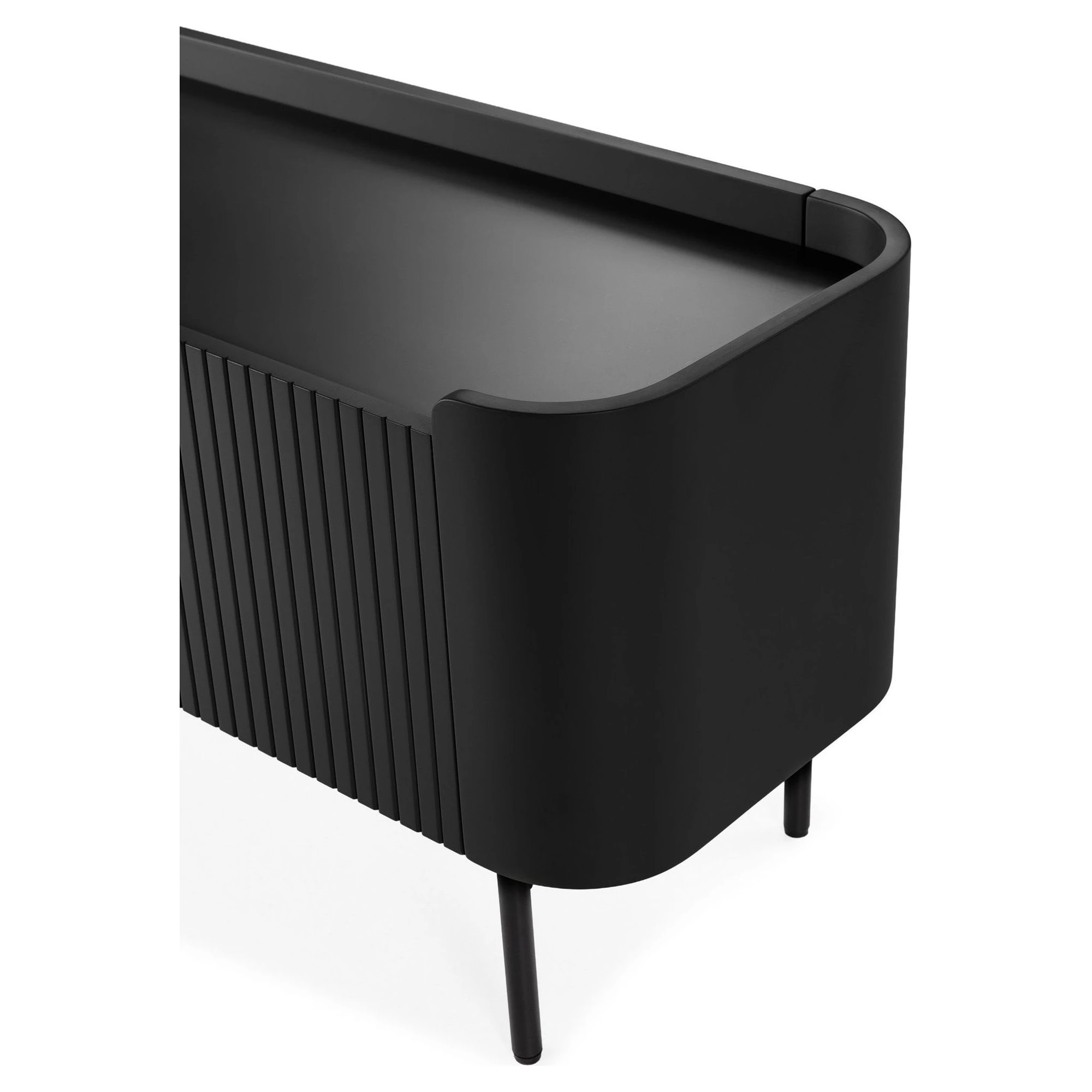 mueble tv negro acanalado 180cm