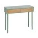 consola recibidor verde y madera