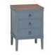 mesita de noche azul madera