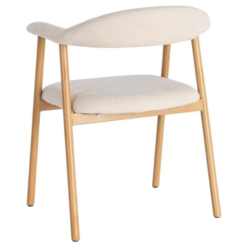 silla con brazos tapizada crema
