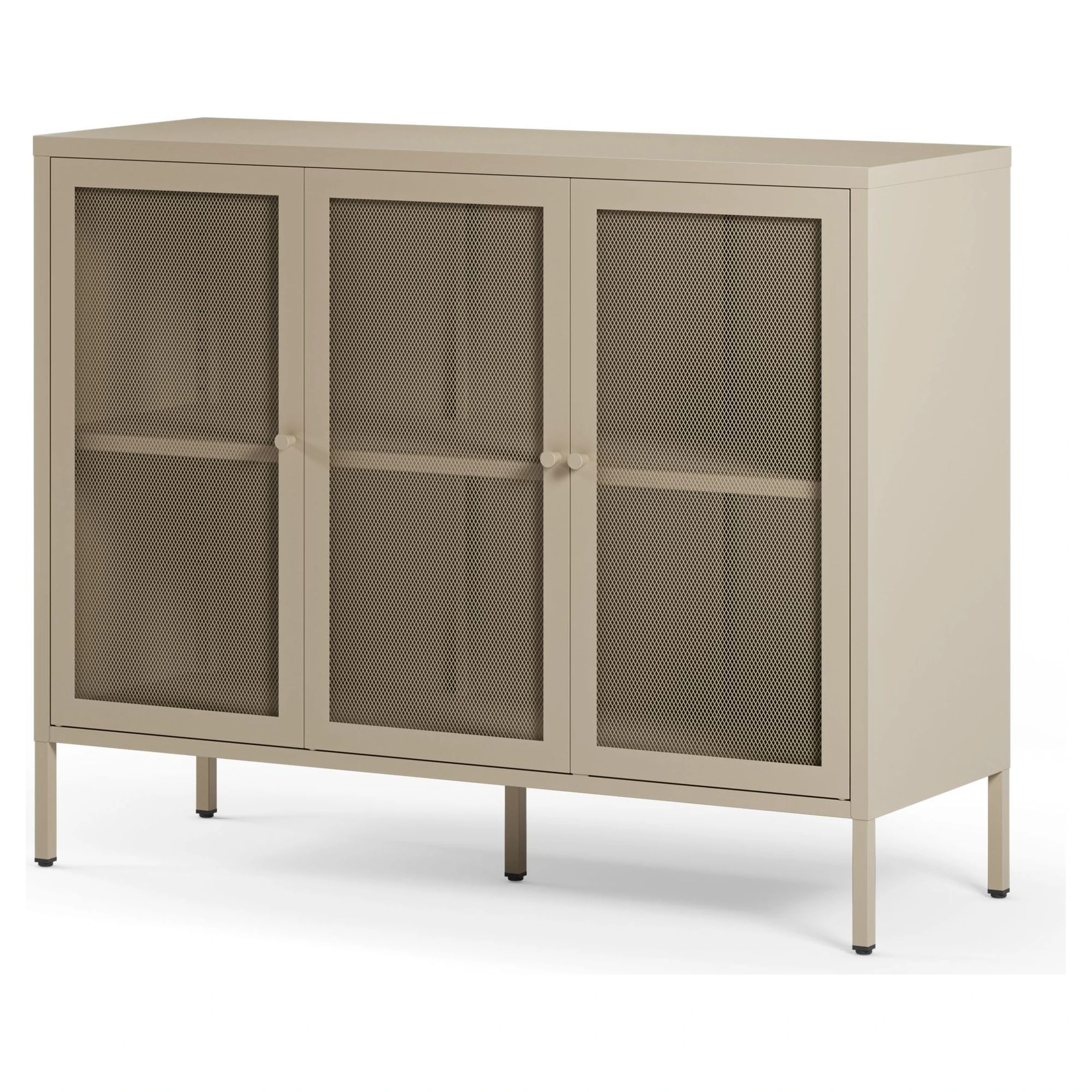 aparador metalico beige 3 puertas