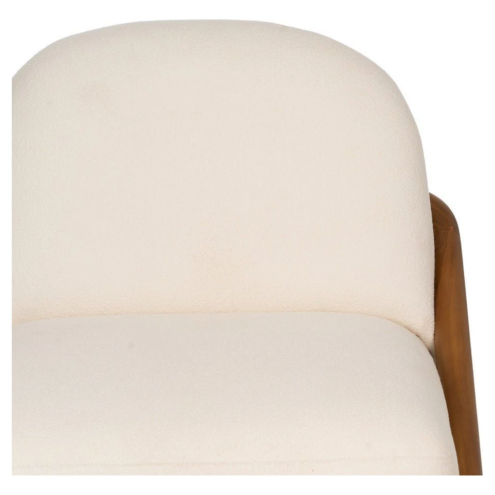 sillon madera teca borreguito natural