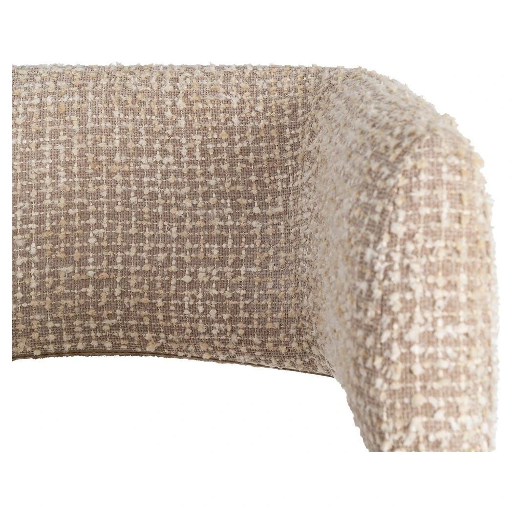 sillón tapizado beige metal negro