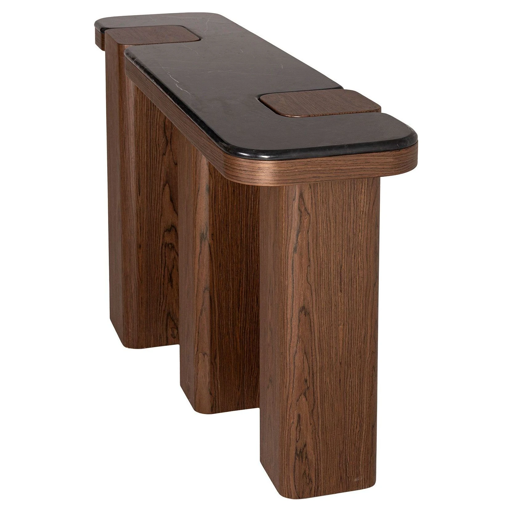 consola recibidor nogal marmol