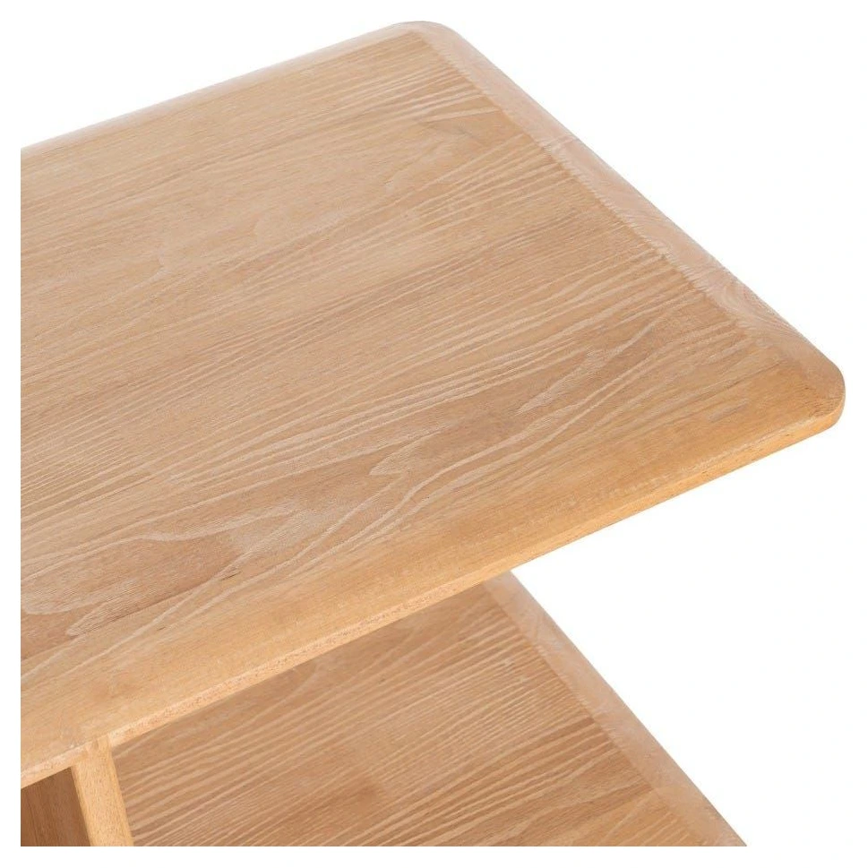 estanteria baja de madera natural