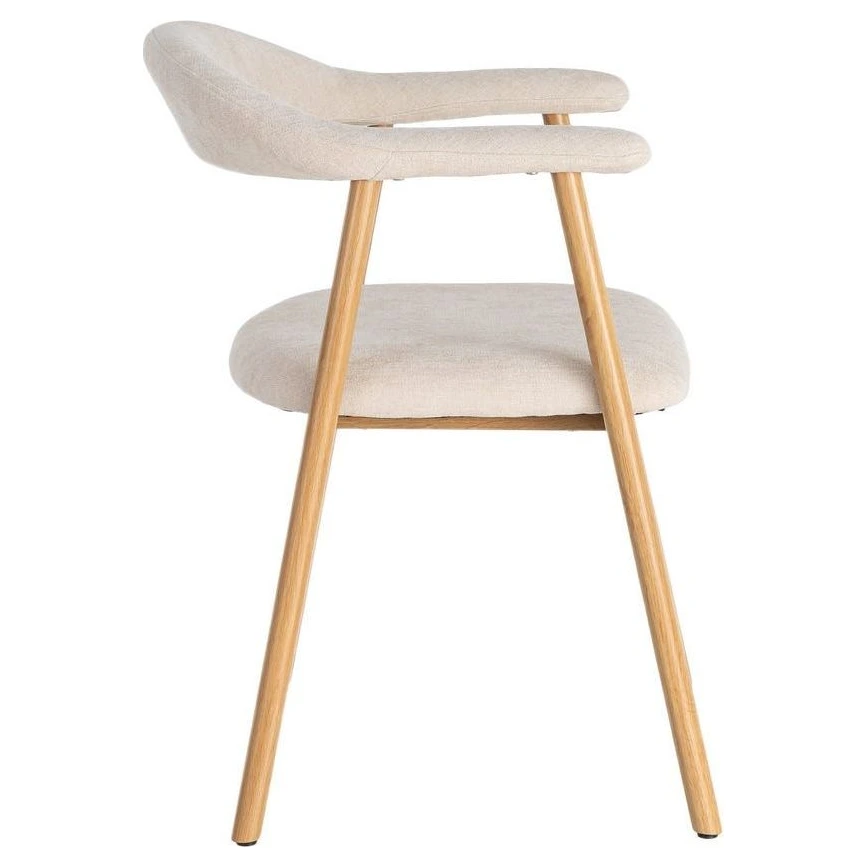 silla con brazos tapizada crema