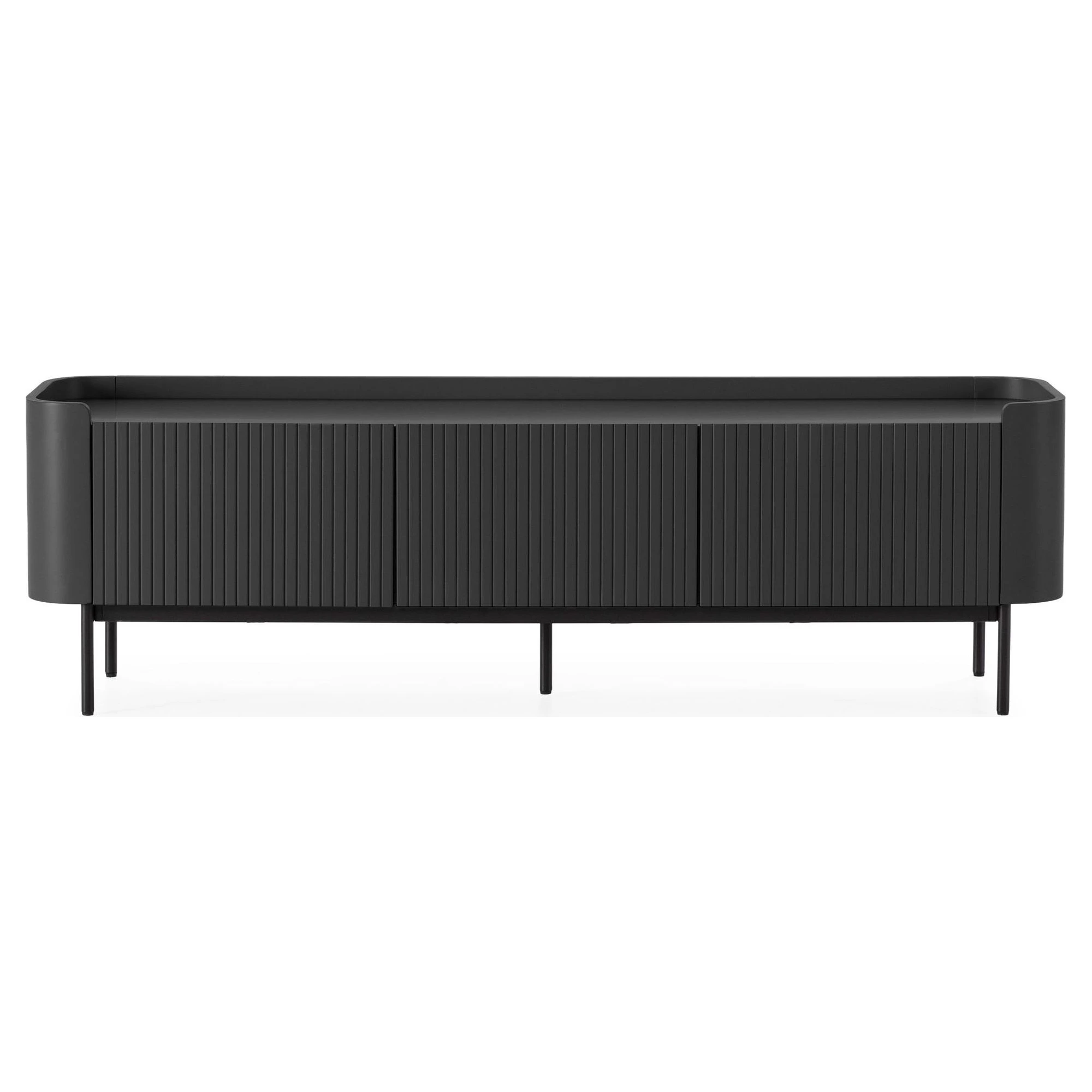 mueble tv negro acanalado 180cm