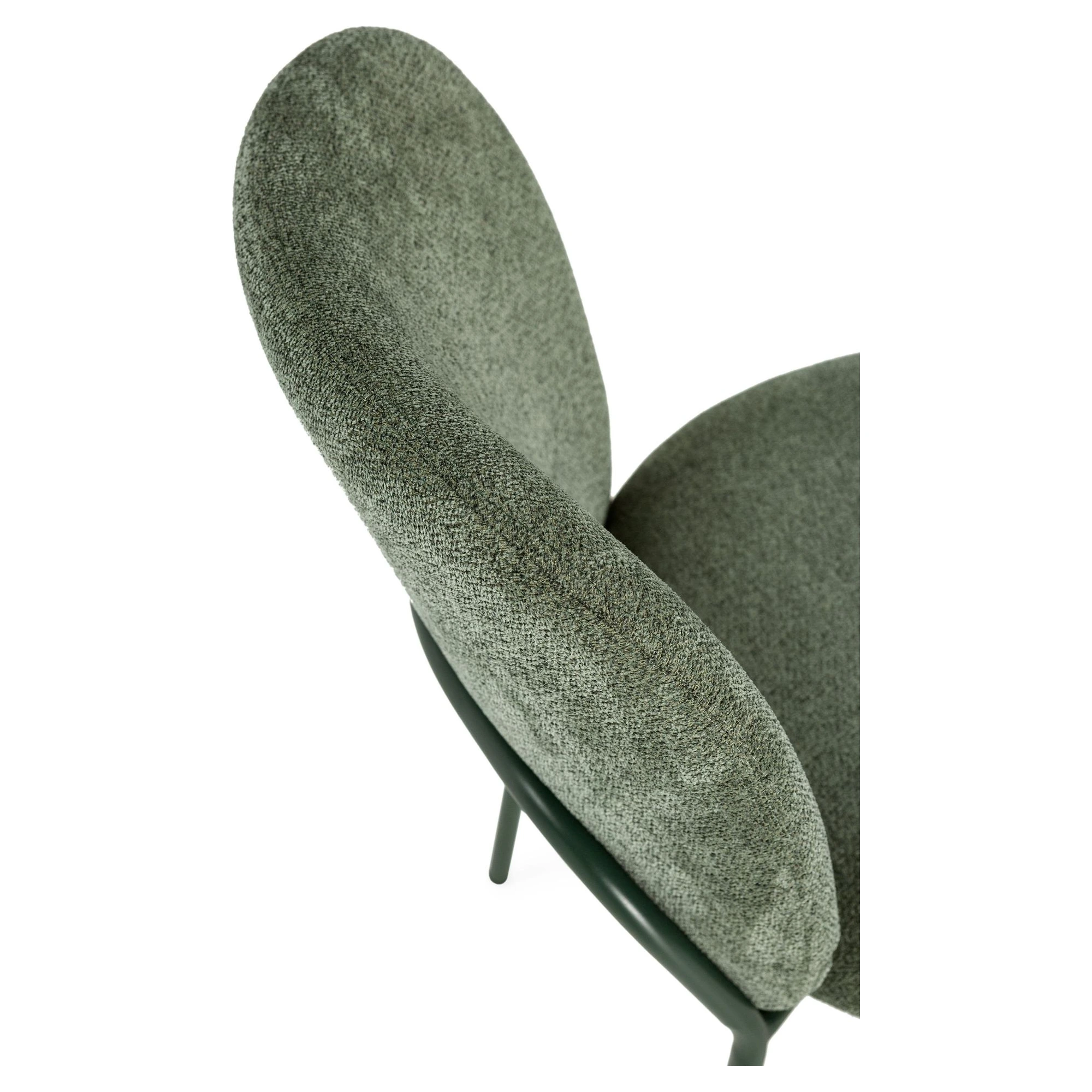 silla comedor tapizada verde