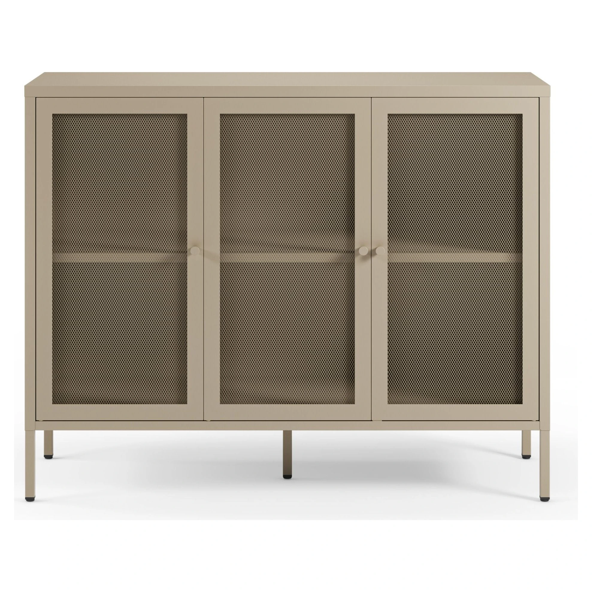 aparador metalico beige 3 puertas