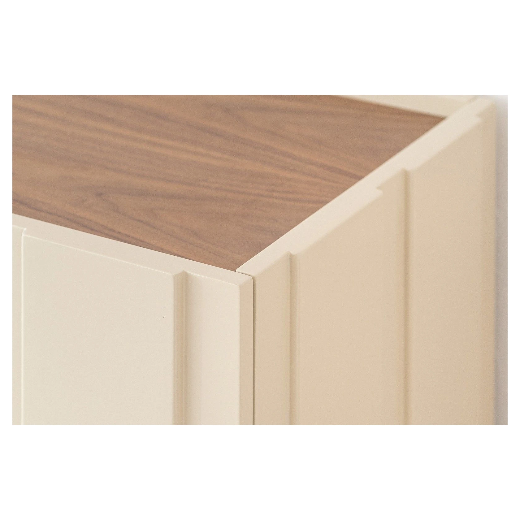 aparador beige brillo y nogal