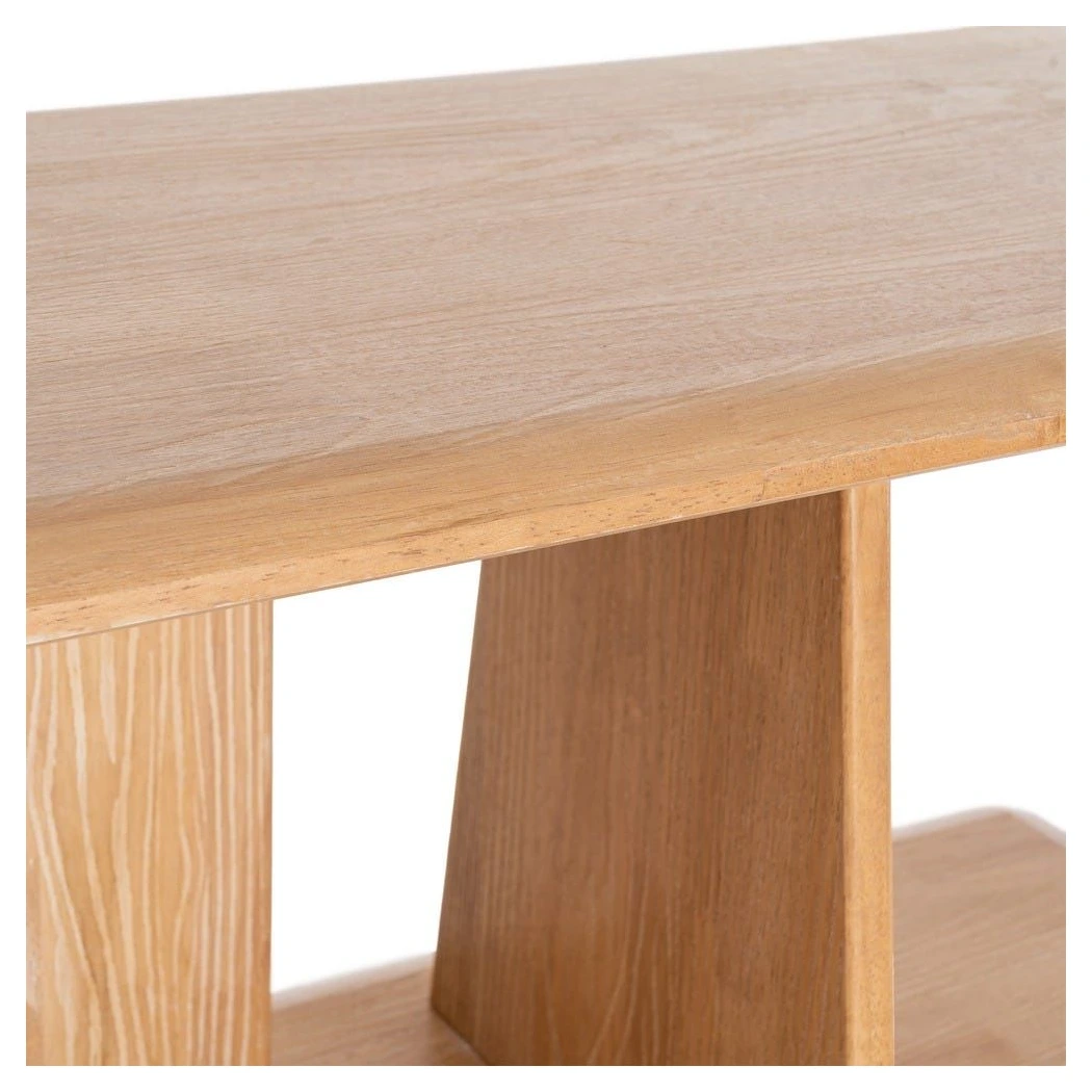 estanteria baja de madera natural