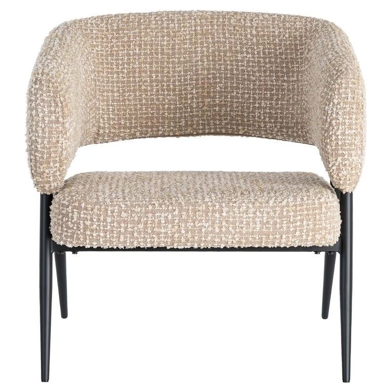 sillón tapizado beige metal negro