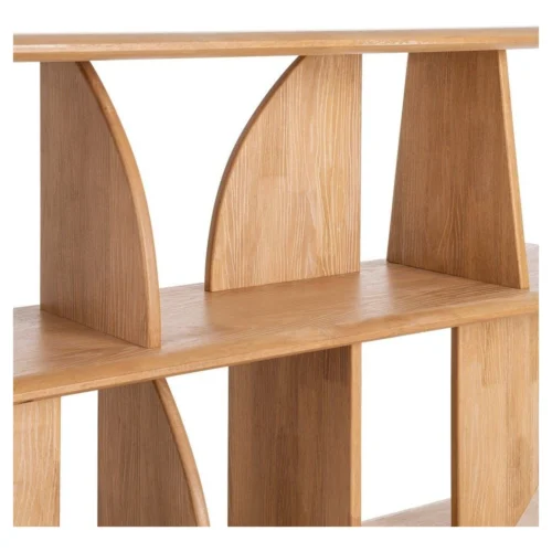 estanteria baja de madera natural