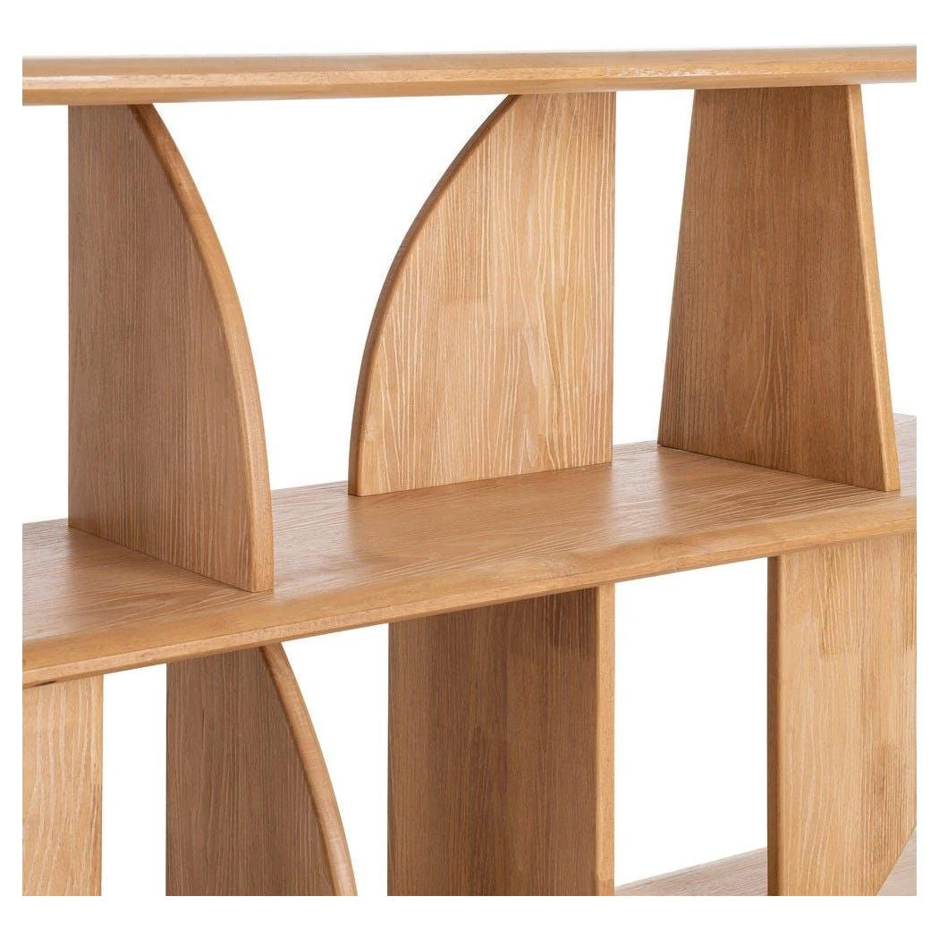 estanteria baja de madera natural
