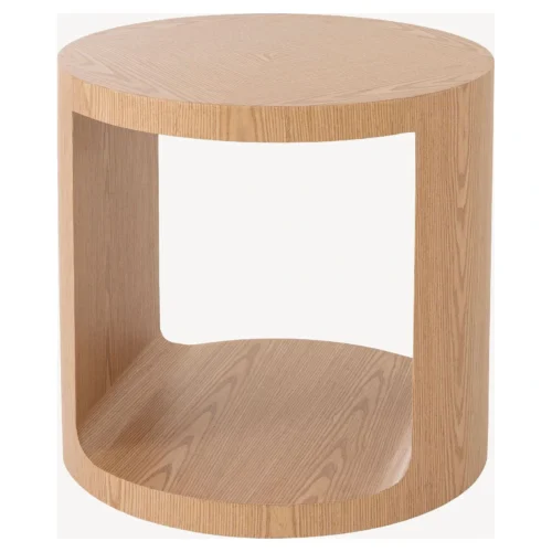 mesa auxiliar redonda roble