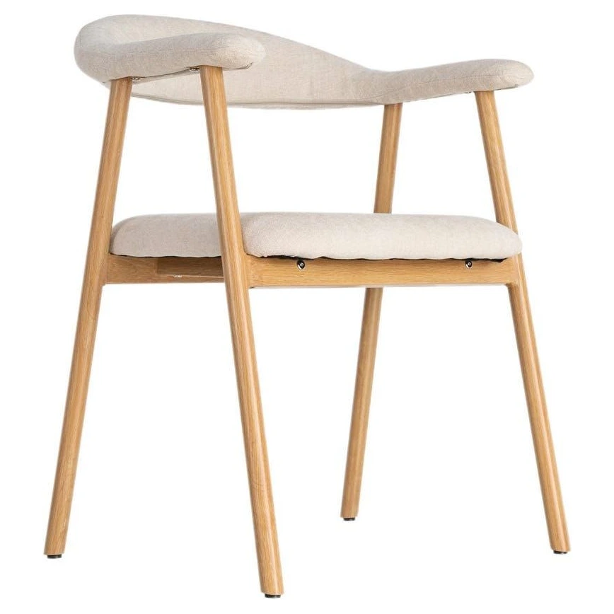 silla con brazos tapizada crema