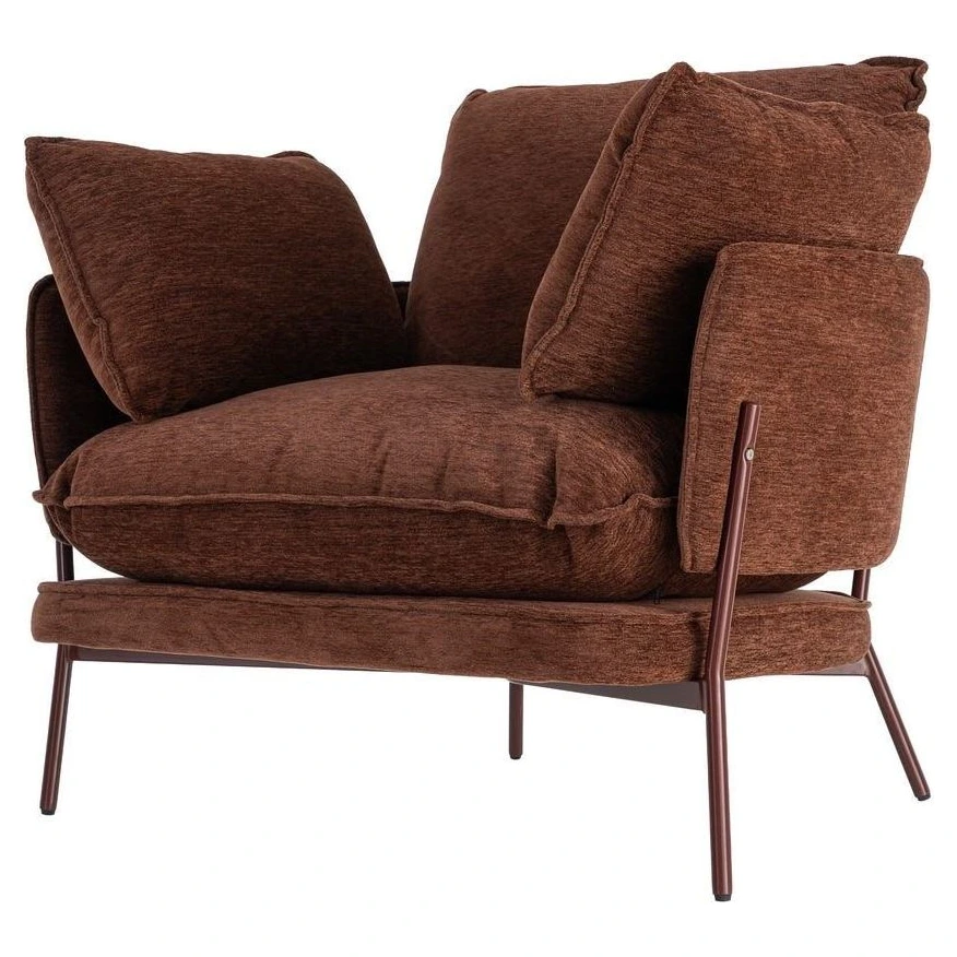sillón tapizado marrón oscuro