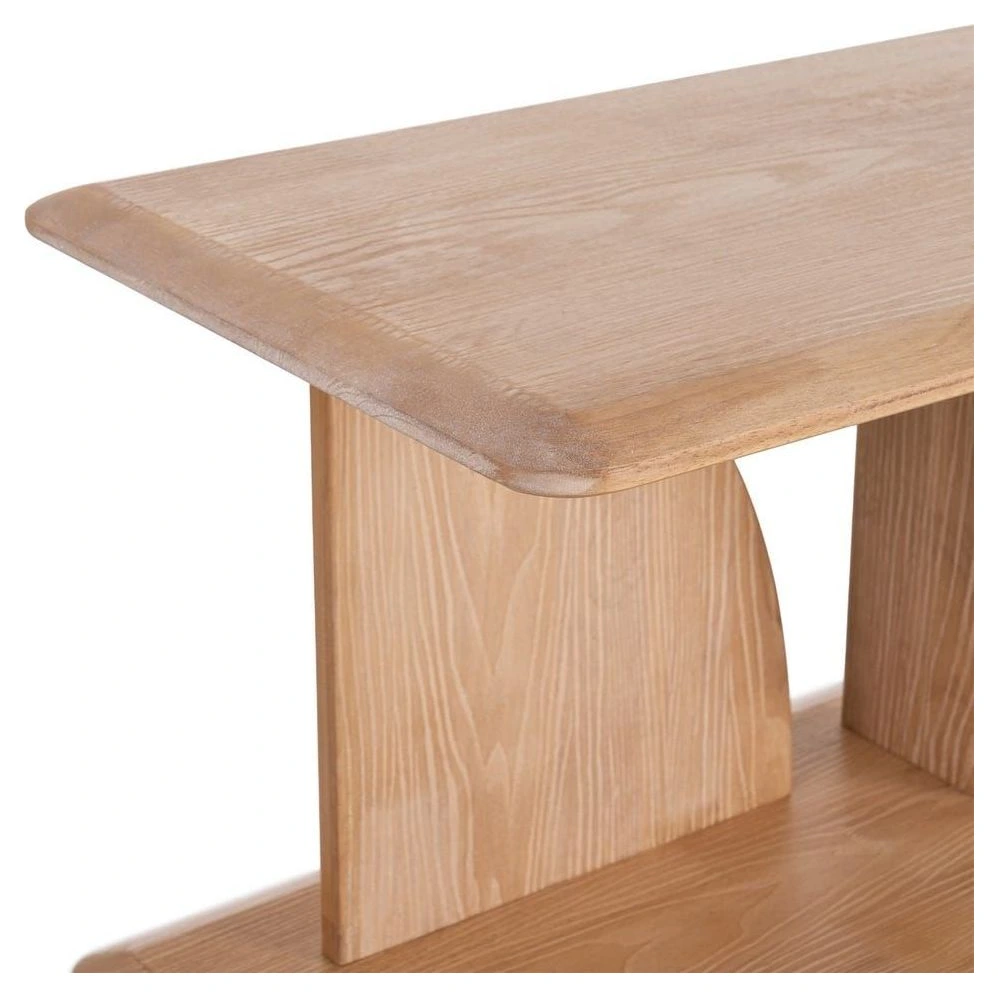 estanteria baja de madera natural