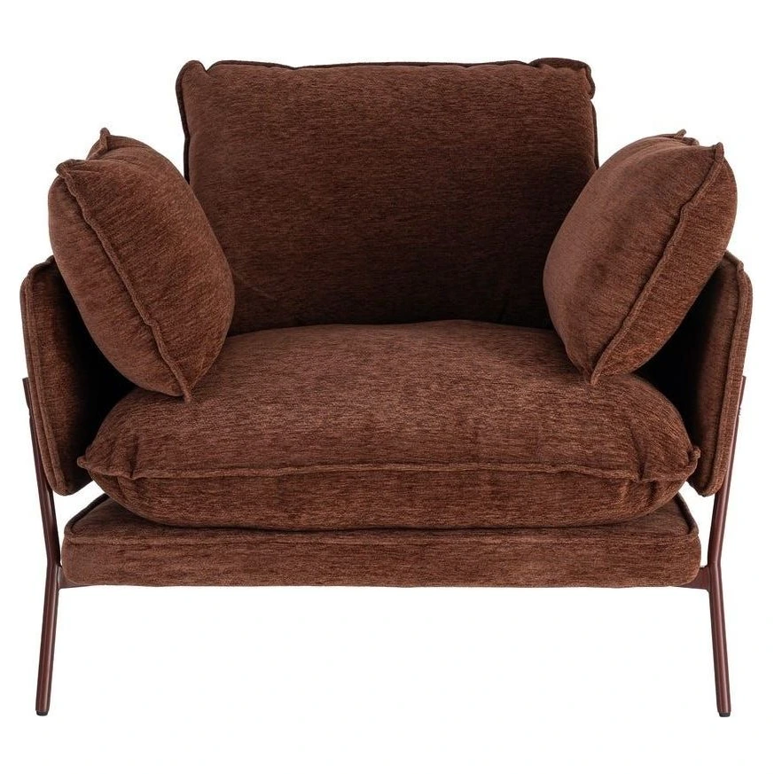 sillón tapizado marrón oscuro