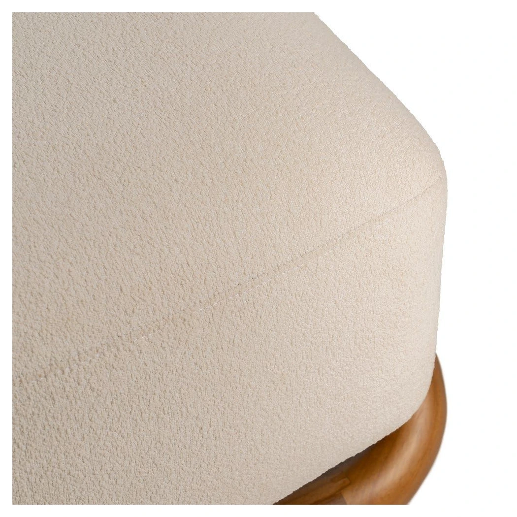 sillon madera teca borreguito natural