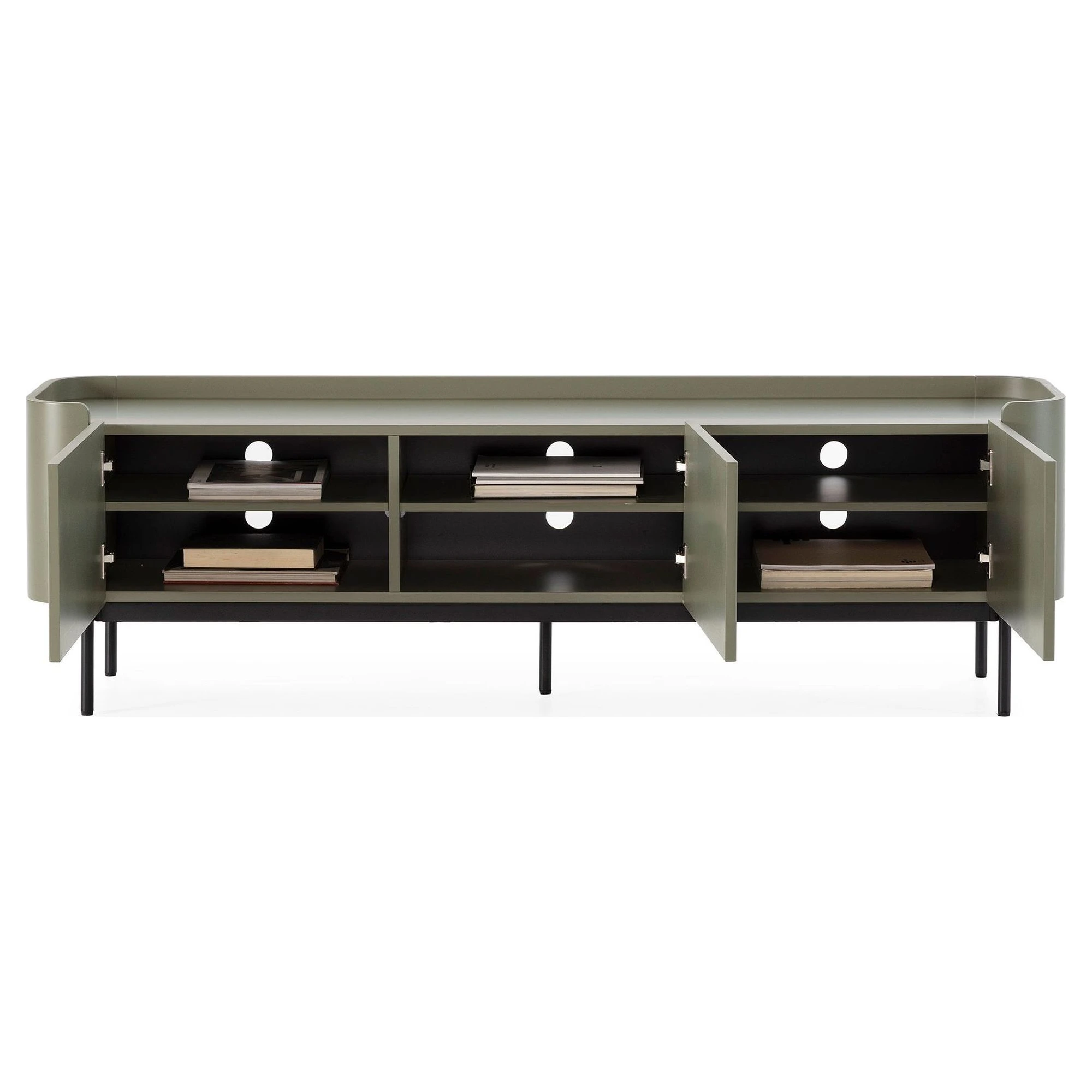 mueble tv verde acanalado willa