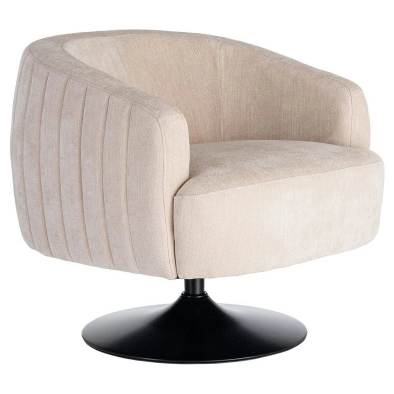 sillon giratorio crema tapizado