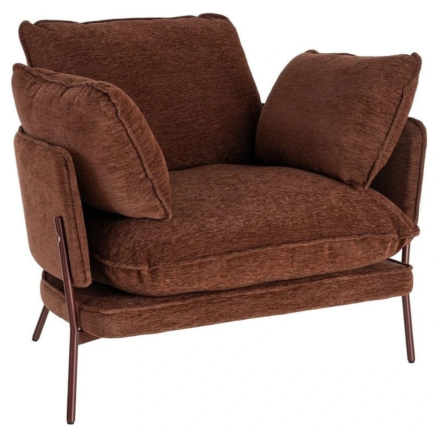 sillón tapizado marrón oscuro