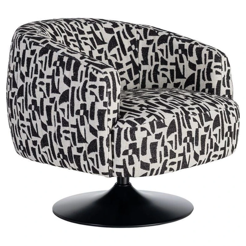 sillon giratorio estampado blanco negro