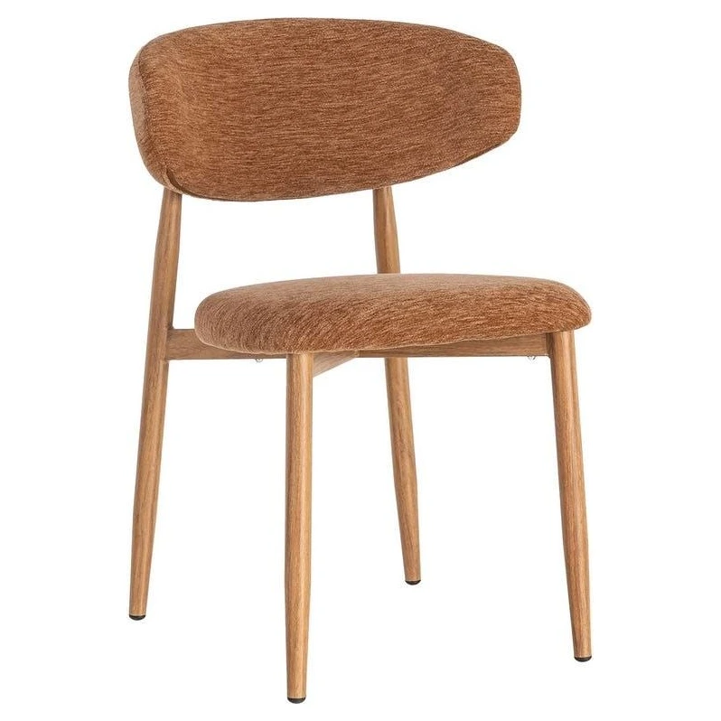 silla tapizada color melocotón