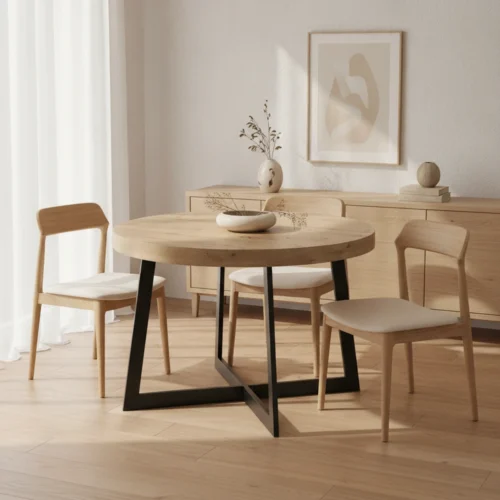 mesa comedor redonda extensible