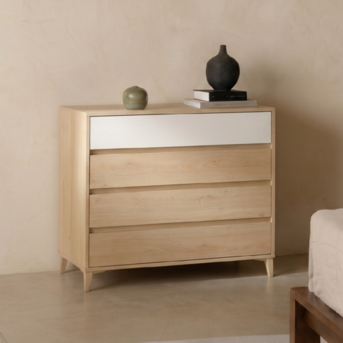 comoda cuatro cajones madera