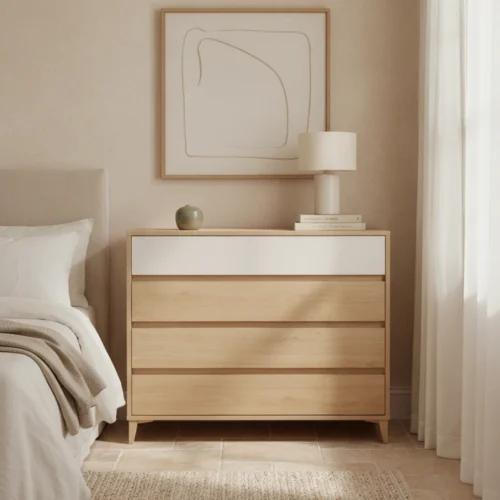 comoda cuatro cajones madera
