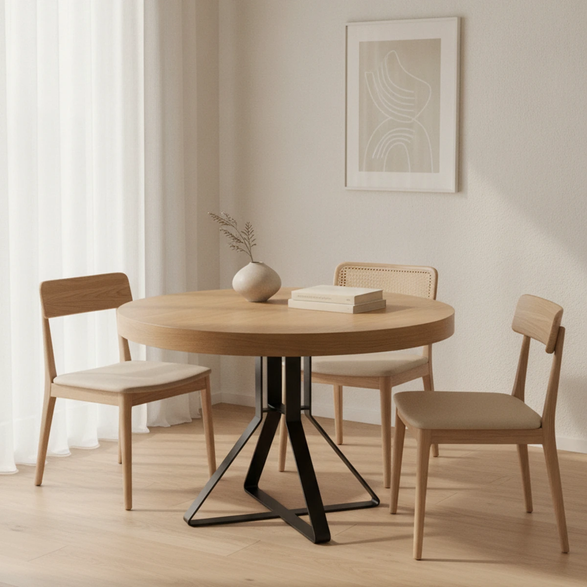 mesa comedor redonda extensible
