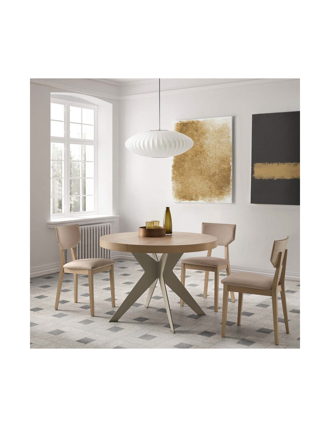 mesa comedor redonda extensible
